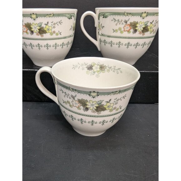 Royal Doulton Provencal T.C. 1034 English Translucent China Flat Teacup Set of 3 - Picture 7 of 10